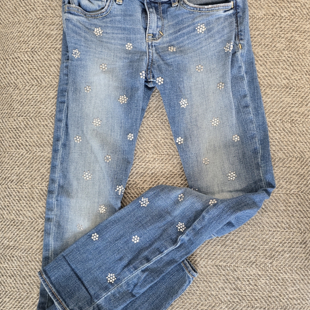 Abercrombie Kids Girl's Floral Embellished Skinny Jeans - Size 12
